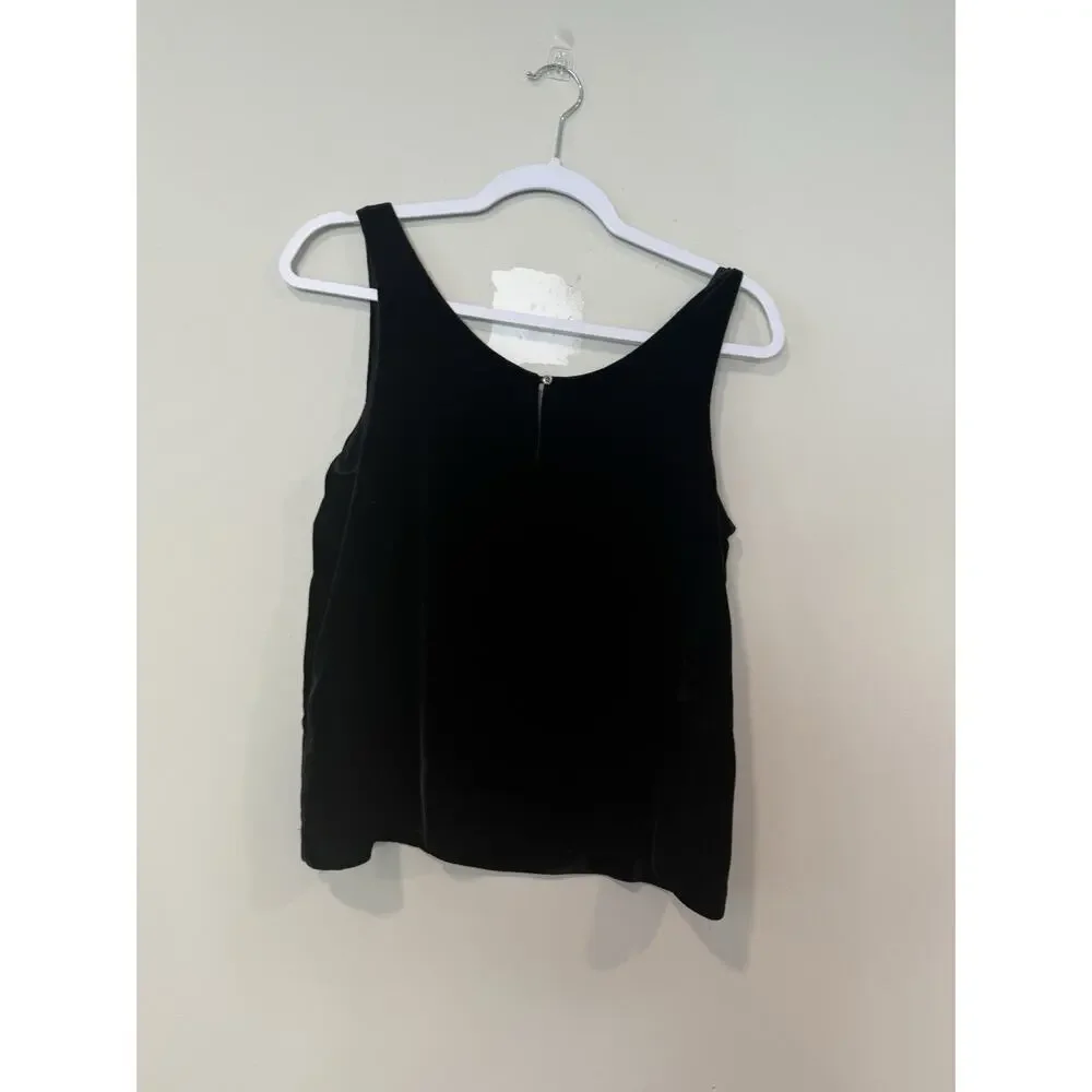 J Crew Shirt Womens Black Rift Velvet Tank Holiday Party Preppy Size XS Xx1365